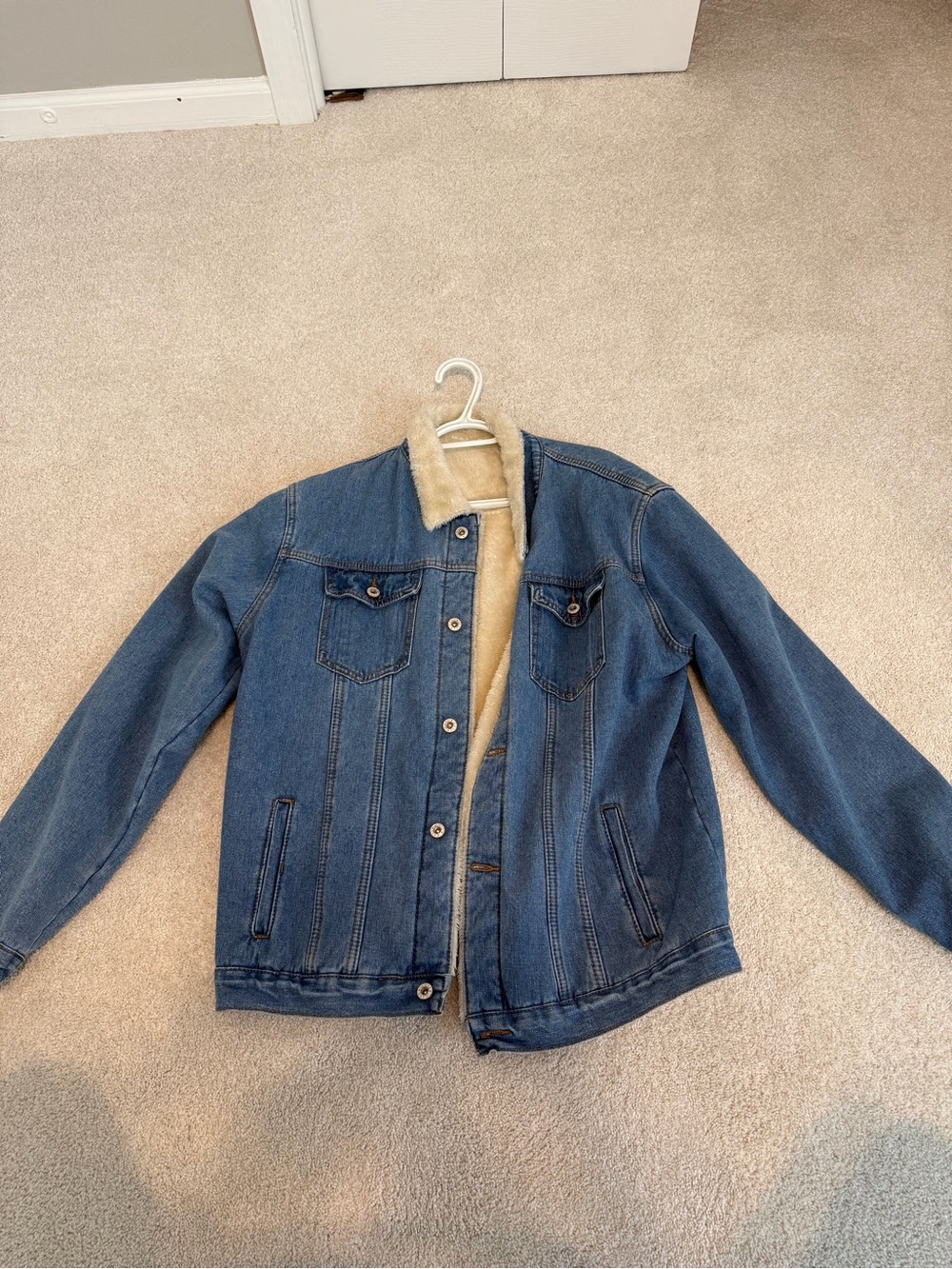 Men's Blue Denim Sherpa-Lined Jacket